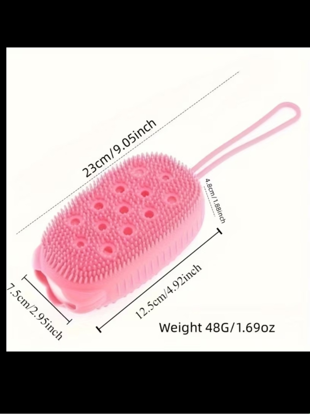Silicone Exfoliating Body Brush NIP- Pink, Purple & Green - Picture 3 of 4